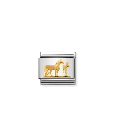 Charm, Composable Link, Horse with Rider in Gold
