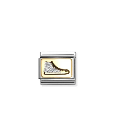 Charm, Composable Link, Sneaker, Silver Glitter
