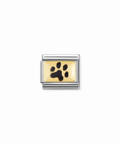 Composable Classic PLATES steel, enamel and 18k gold Paw print