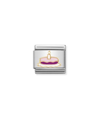 Composable Classic SYMBOLS steel, enamel and 18k gold Cake with candle