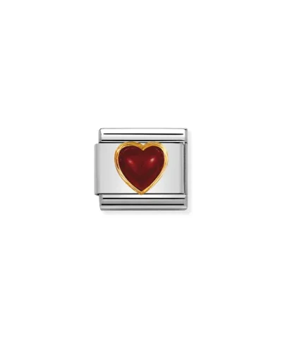 Charm, Composable Link, Heart with red Agate