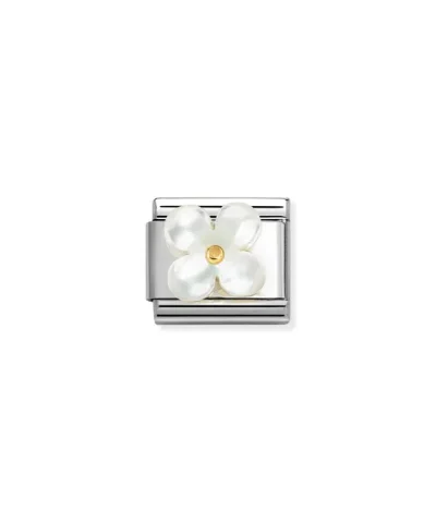 Charm, Composable Link, Flower White Mother of Pearl