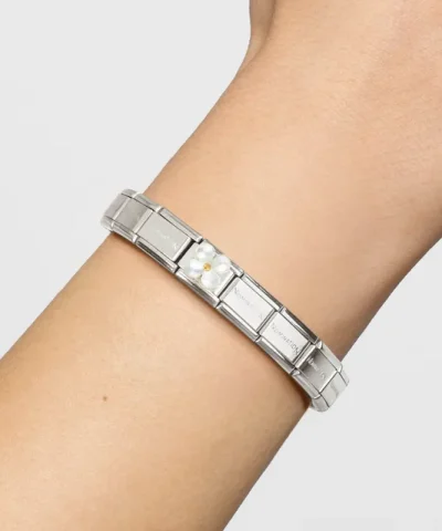 Alternative view of Charm, Composable Link, Flower White Mother of Pearl