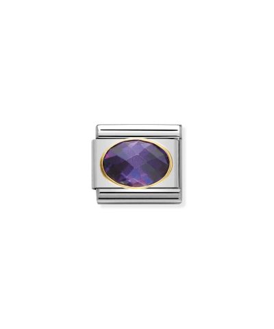 COMPOSABLE Classic FACETED CUBIC zirconia, stainless steel and 18k gold PURPLE