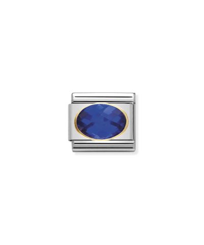 COMPOSABLE Classic FACETED CUBIC zirconia, stainless steel and 18k gold BLUE