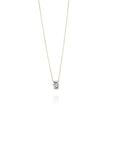 Alternative view of Efva Attling little bend over necklace - aquamarine