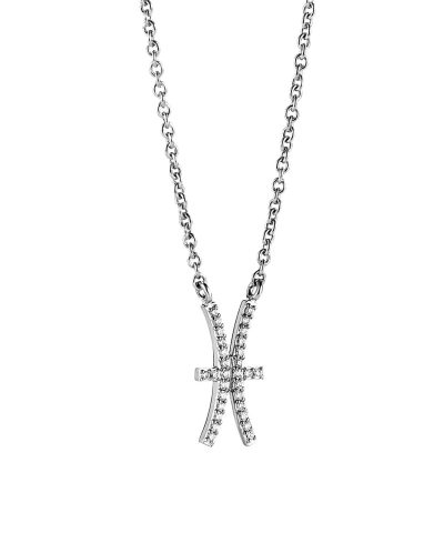 Produktbilde av Efva Attling Double trouble & stars necklace laget av hvitt gull og diamanter.