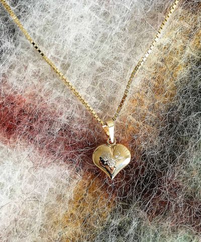 Alternative view of Pan Jewelry Anheng i gull med gravering hjerte 10mm