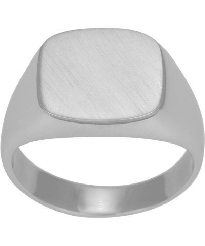 SON rhod. massiv sølvring børstet