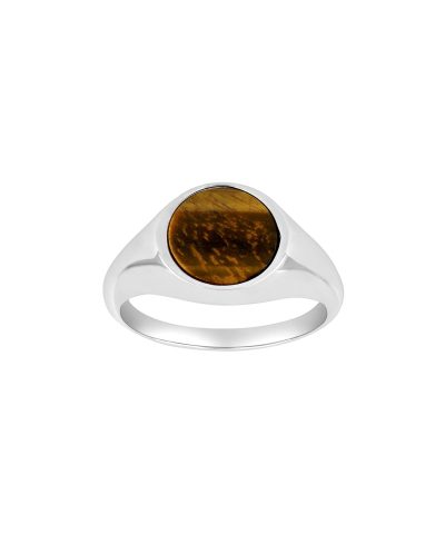 SON Rhod. sølvring med yellow tiger eye