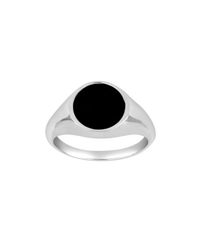 SON Rhod. sølvring med black onyx