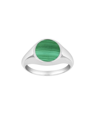 SON Rhod. sølvring med malakitt