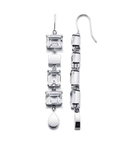 Alternative view of Efva Attling crystal fall earrings- clear