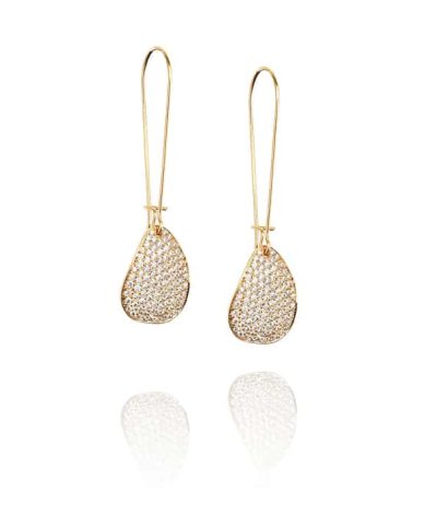 Produktbilde av Efva Attling Little rose petal & stars earrings laget med gult gull og diamanter.