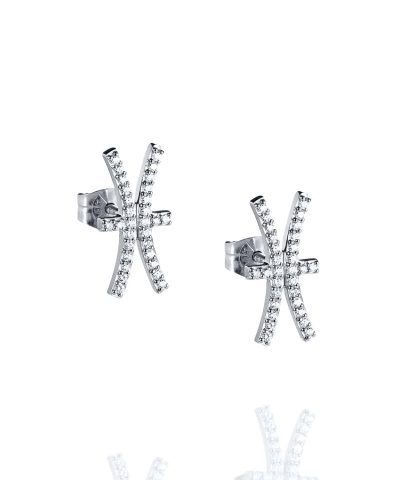 Produktbilde av Efva Attling Double trouble & stars ear laget av hvitt gull og diamanter.