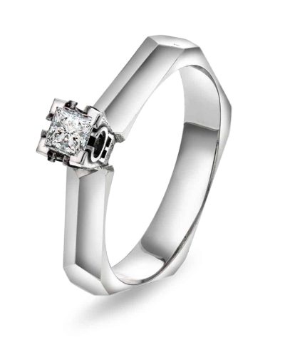 Fasettring i gull m/dia 0,20 ct TWSI