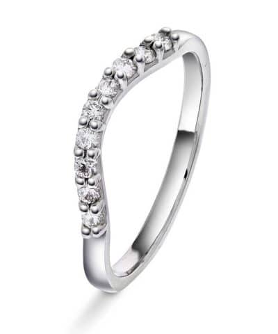 Ring i hvitt gull med diamant 0,18 ct WSI