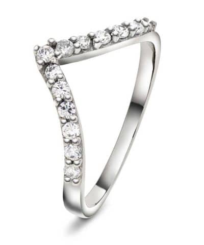 Ring i hvitt gull med diamant 0,26 ct WSI