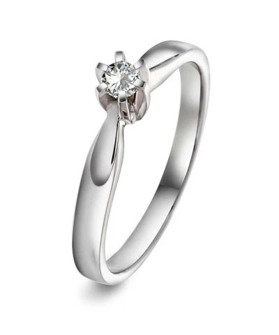 Superstar ring i hvitt gull med diamant 0,10 ct TWSI