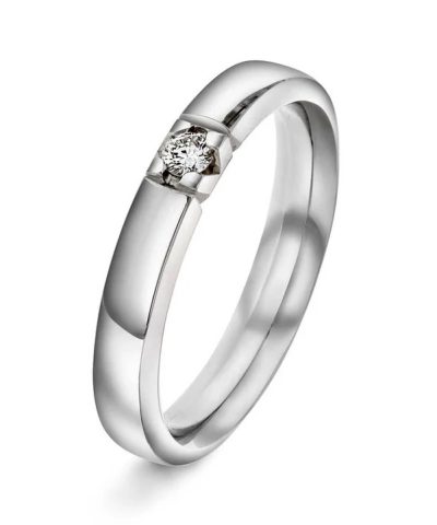 Beta alliansering i hvitt gull med diamant 0,07 ct TWSI