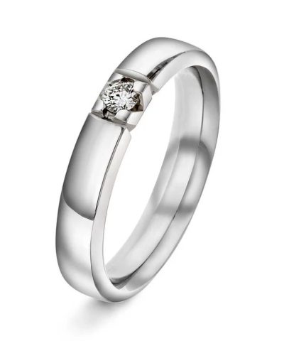 Beta alliansering i hvitt gull med diamant 0,10 ct TWSI