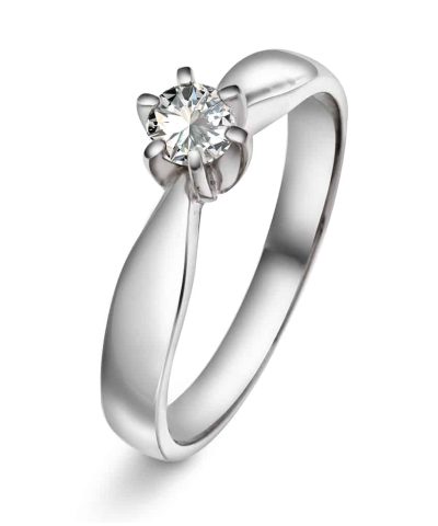 Enstensring i hvitt gull, Diamant 0.25ct (TWVS)