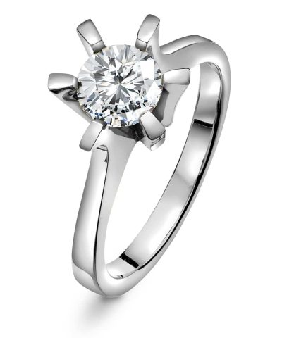 Ring i hvitt gull med diamant 0,50 ct TWSI