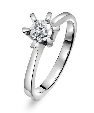 Alternative view of Ring i hvitt gull med diamant 0,50 ct TWSI