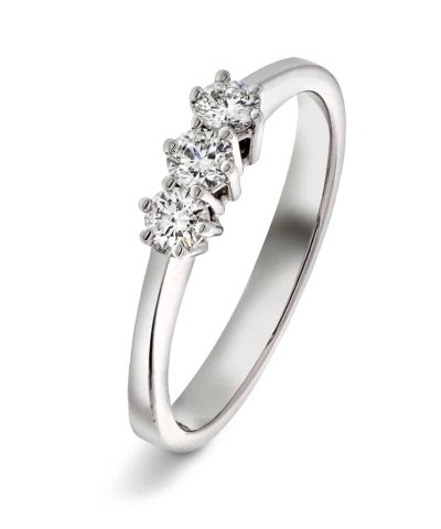 Ring i hvitt gull med diamant 0,30 ct TWSI