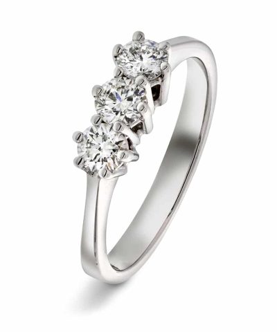 Ring i hvitt gull med diamant 0,60 ct TWSI