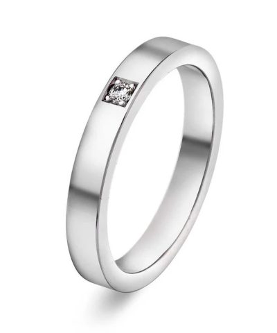 Delta alliansering i hvitt gull med diamant 0,03 ct TWSI