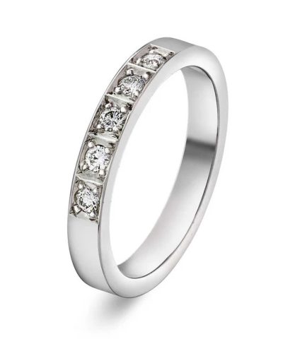 Delta alliansering i hvitt gull med diamant 0,15 ct TWSI