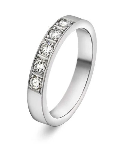 Delta alliansering i hvitt gull med diamant 0,25 ct TWSI