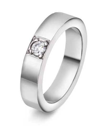 Delta alliansering i hvitt gull med diamant 0,15 ct TWSI