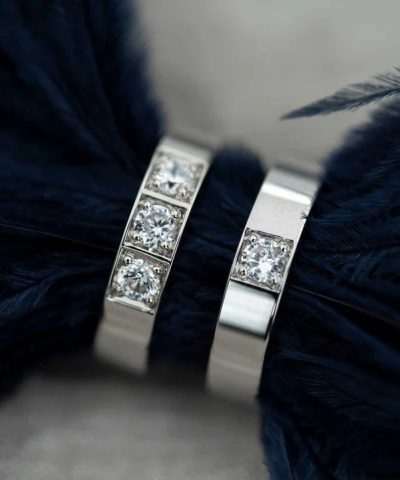 Alternative view of Delta alliansering i hvitt gull med diamant 0,15 ct TWSI