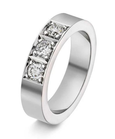 Delta alliansering i hvitt gull med diamant 0,60 ct TWSI