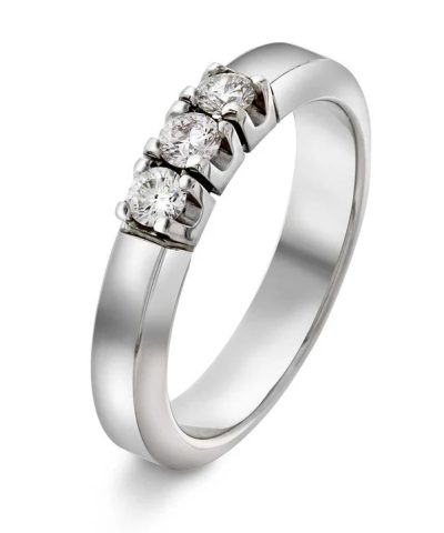 Sigma alliansering i hvitt gull med diamant 0,30 ct TWSI