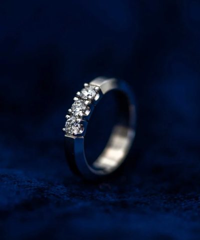 Alternative view of Sigma alliansering i hvitt gull med diamant 0,30 ct TWSI