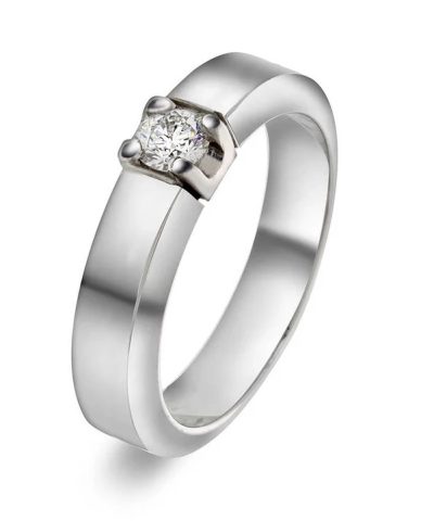 Sigma alliansering i hvitt gull med diamant 0,20 ct TWSI