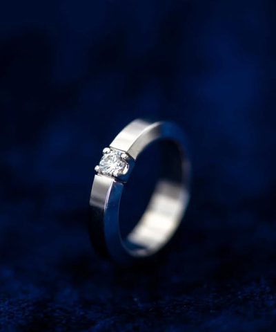 Alternative view of Sigma alliansering i hvitt gull med diamant 0,20 ct TWSI