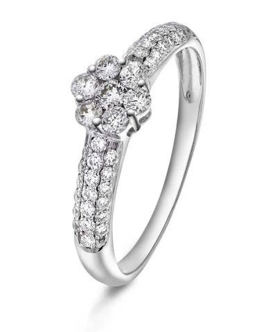 Ring i hvitt gull med diamant 0,50 ct WSI