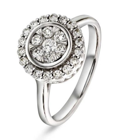 Ring i hvitt gull med diamant 0,50 ct WSI