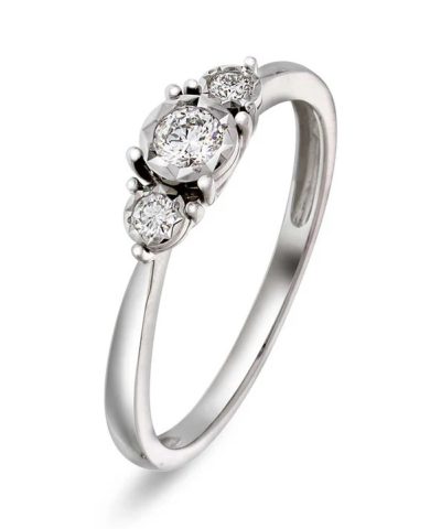 Ring i hvitt gull med diamant 0,195 ct WSI