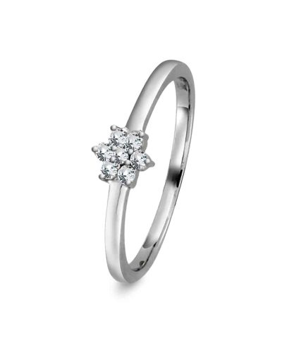 Christophersen Hvitt Gull Ring roset 0,10 WSI 7 br