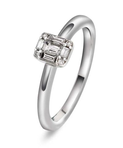 Ring i hvitt gull med diamant 0,29 ct WSI