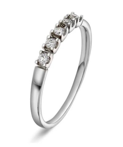 Ring i hvitt gull med diamant 0,15 ct WSI