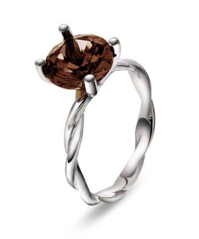 Ring i gull med røkkvarts