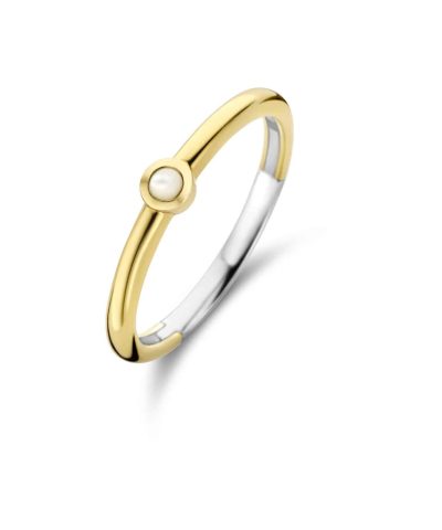 Ti Sento - Milano gold-plated silver ring 12253MW with mother of pearl