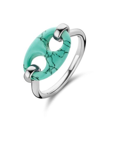 Ti Sento - Milano silver ring 12258TQ turquoise coffee bean shape