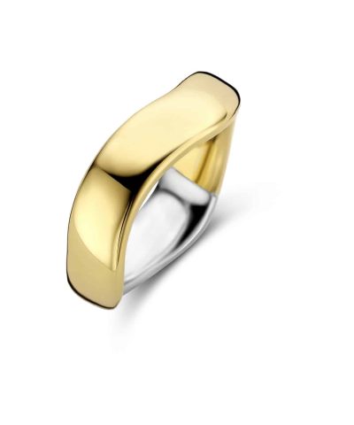 Ti Sento - Milano gold-plated silver ring 12259SY Ocean wave shape